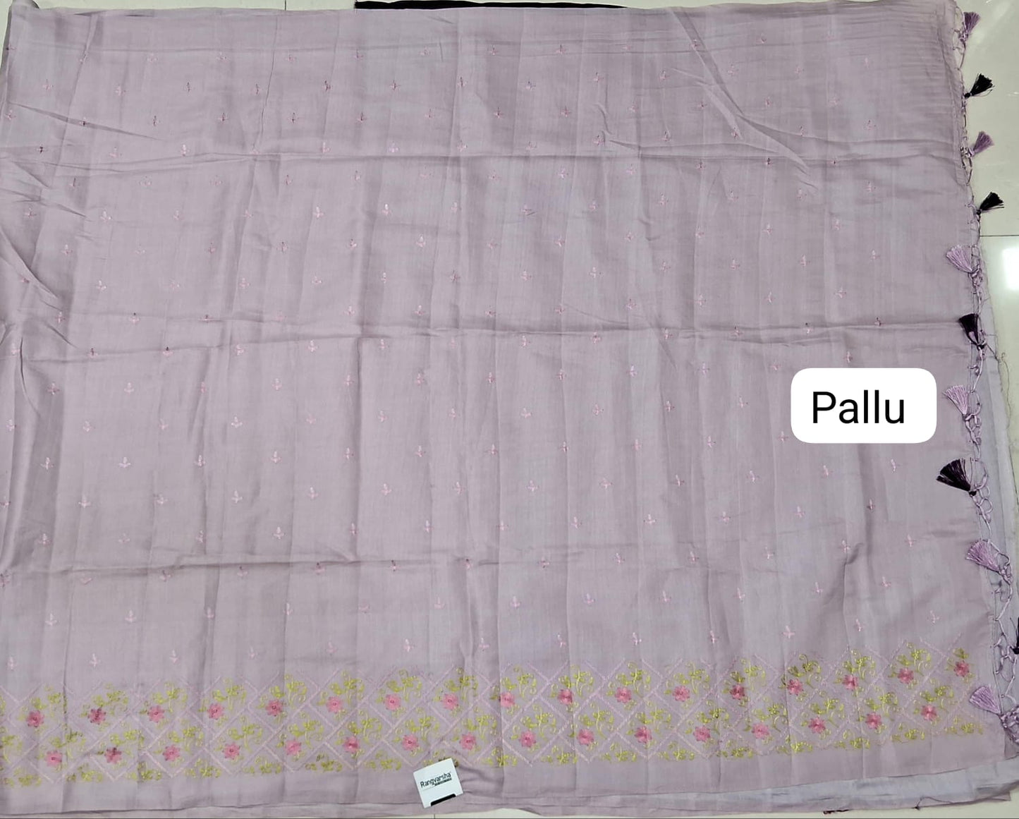 Blush Pink Matka Silk Saree pallu