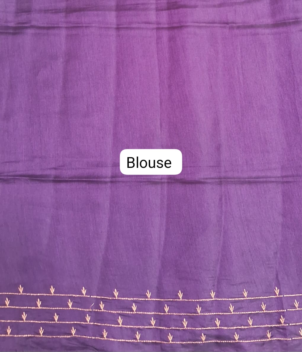 Wine Matka Silk Saree blouse