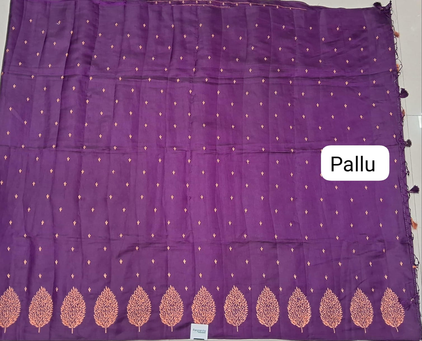 Wine Matka Silk Saree pallu