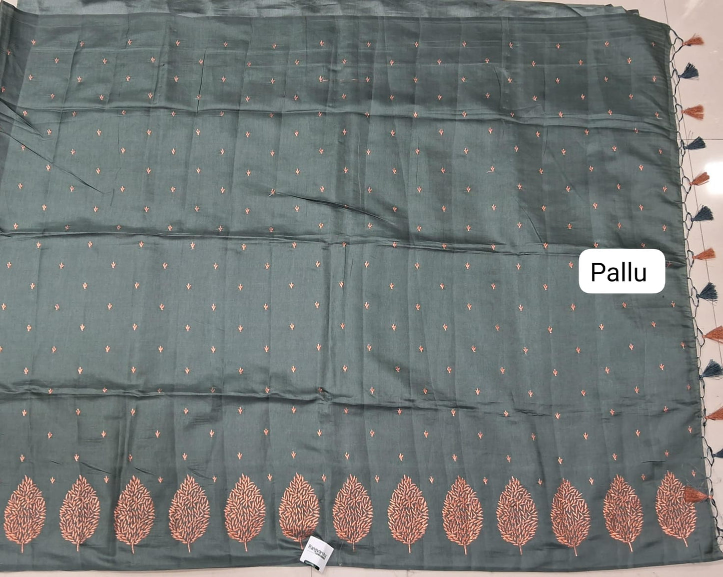 Cool Mint Green Matka Silk Saree pallu