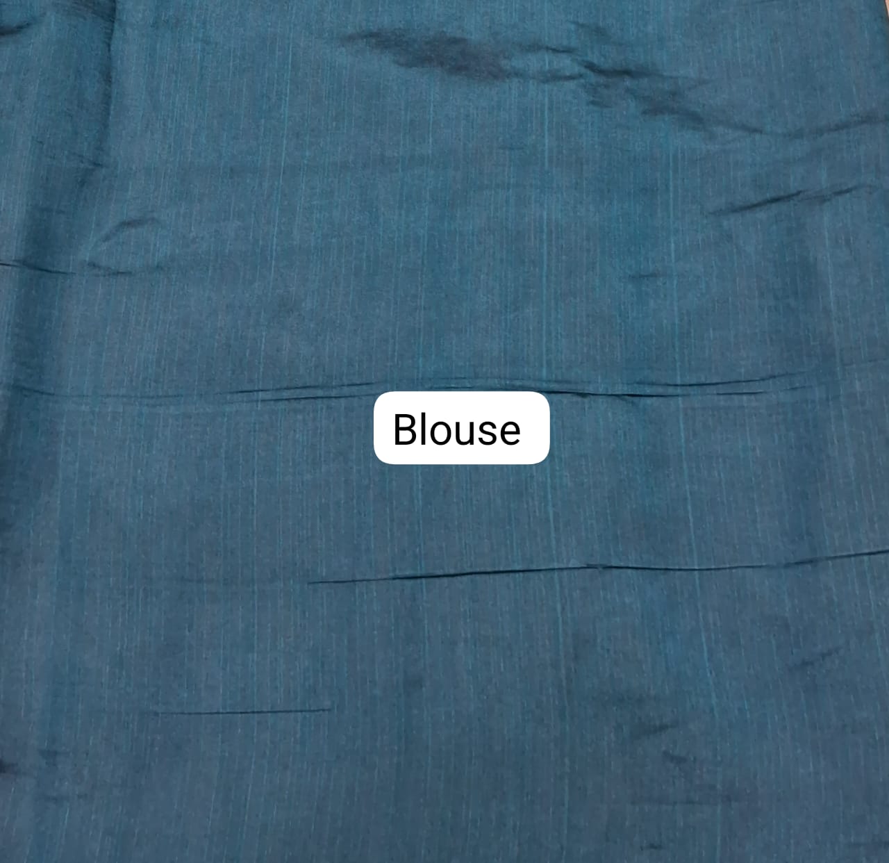 Earth Grey Matka Silk Saree blouse