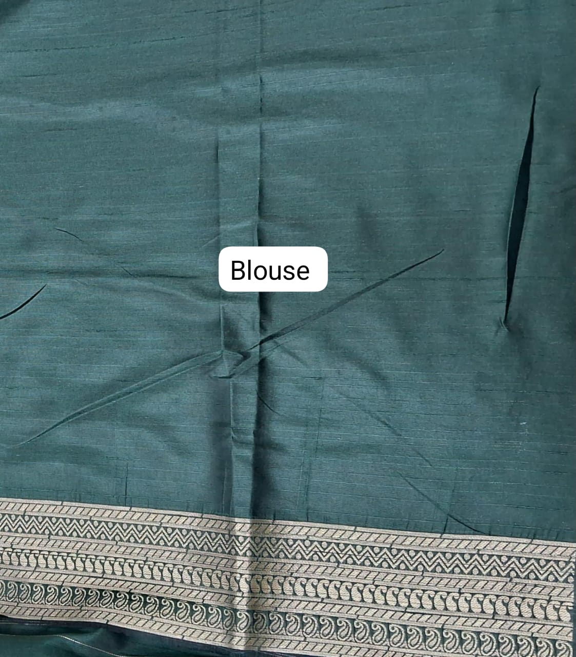 Bottle Green Matka Silk Saree Blouse