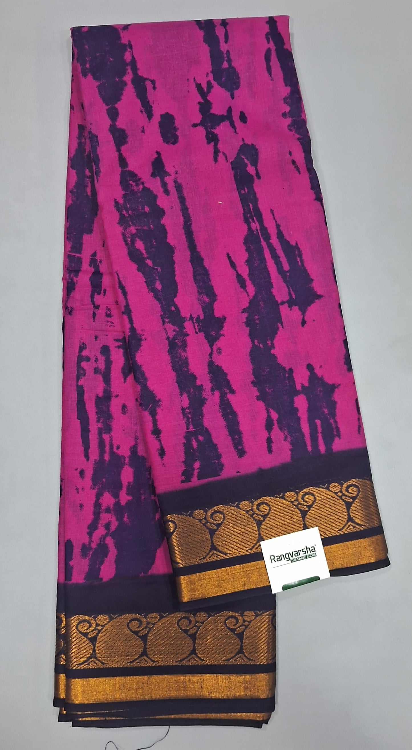 Rani Pink Sungundi Cotton Saree