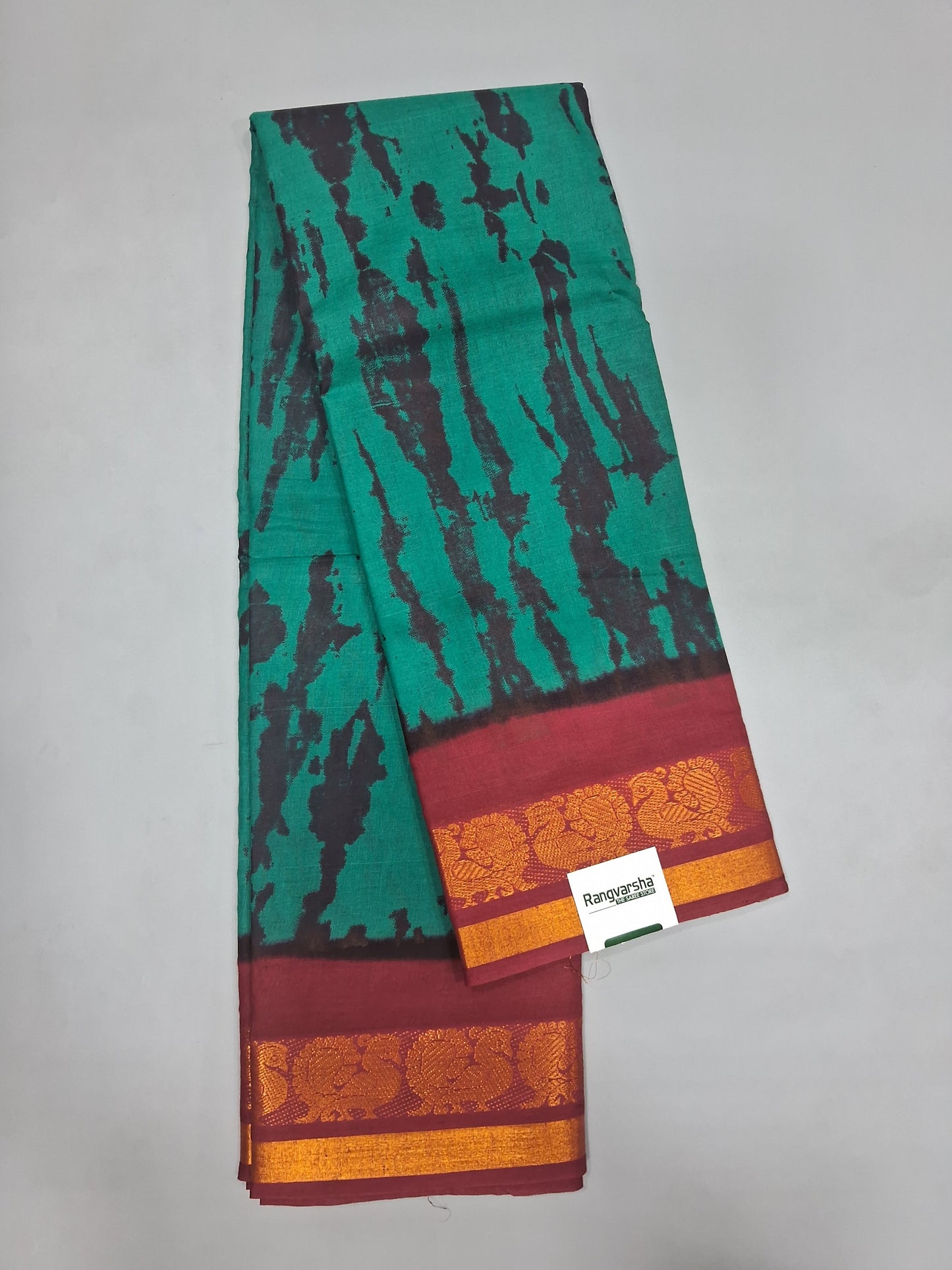 Rama Green Sungundi Cotton Saree