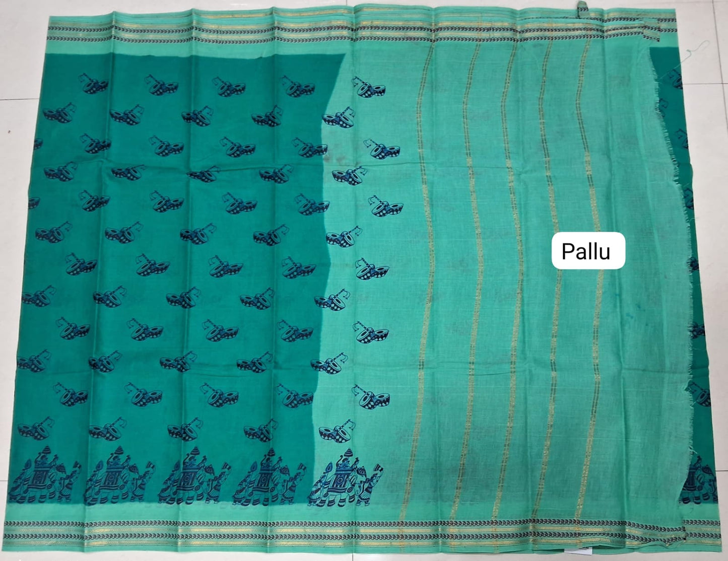 Green Sungundi Cotton Saree