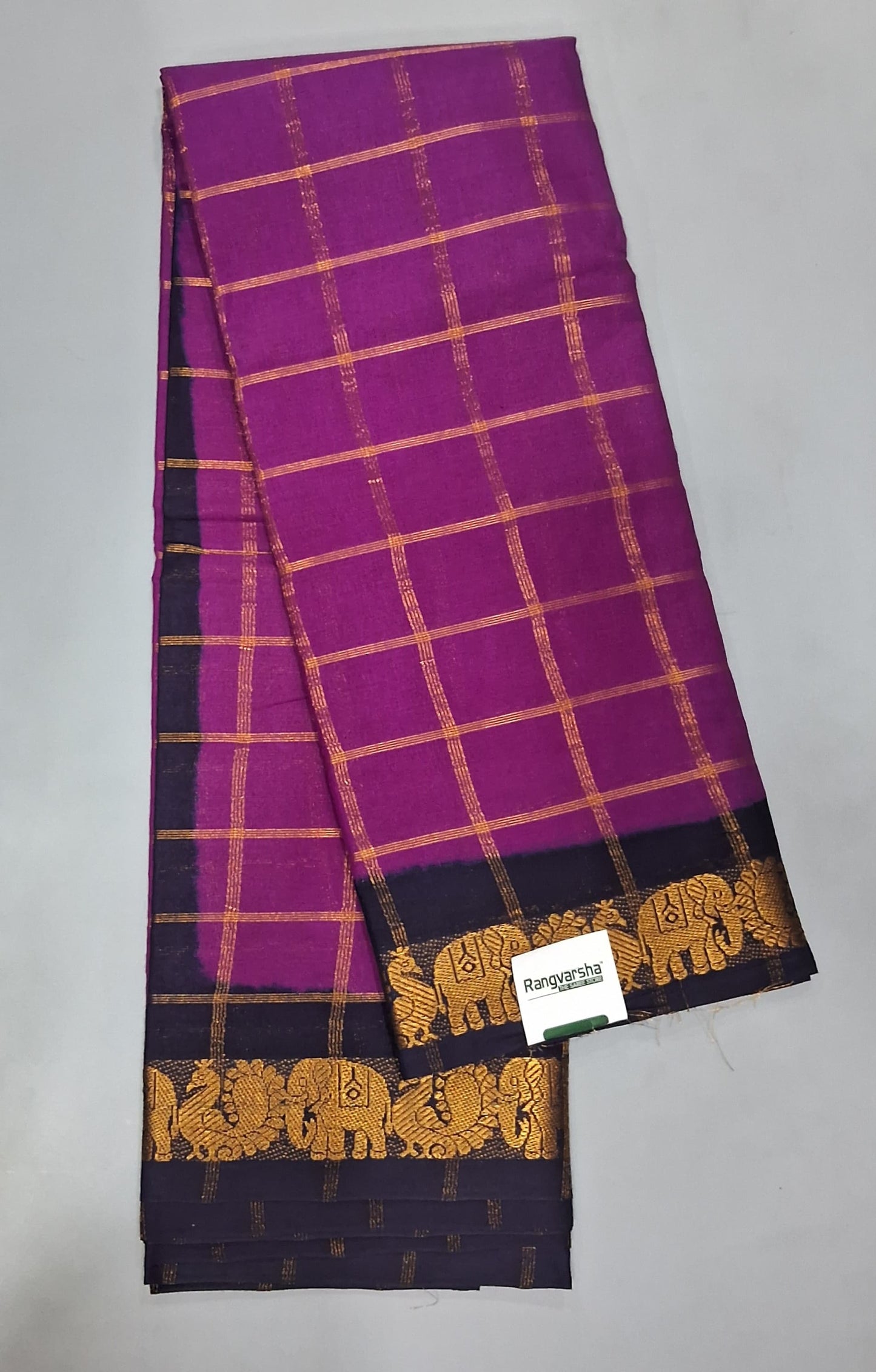 Purple Sungundi Cotton Saree