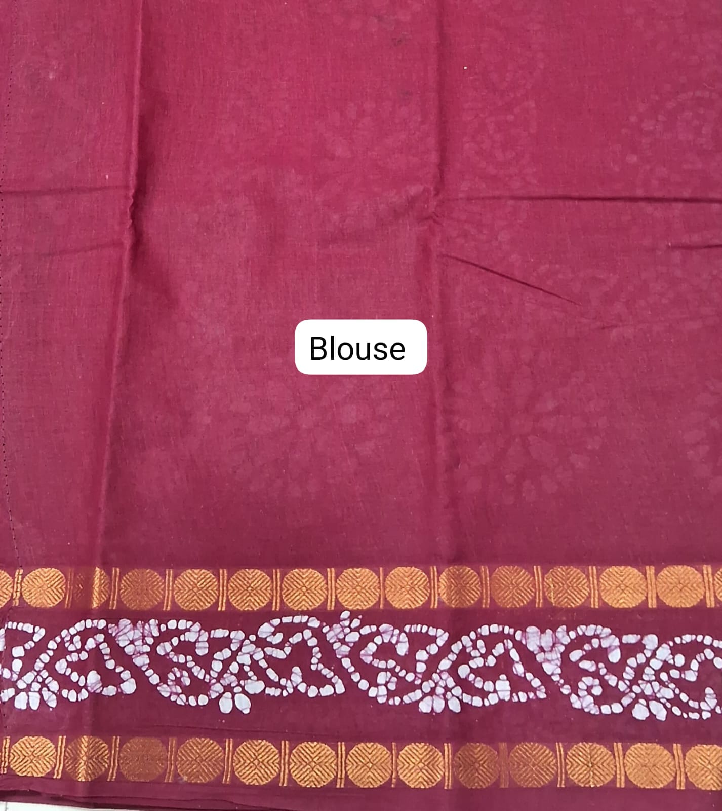 Teal Blue Sungundi Cotton Saree blouse