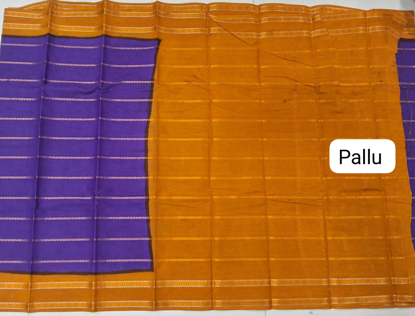 Purple Sungudi Cotton saree pallu