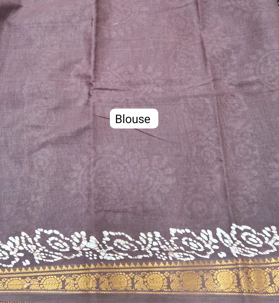 Walnut Brown Sungudi Cotton Saree Blouse