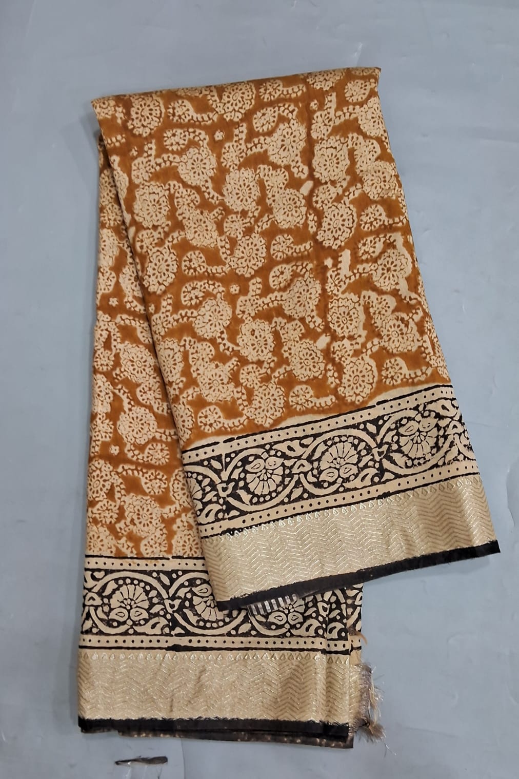 Brown Maheshwari Cotton saree
