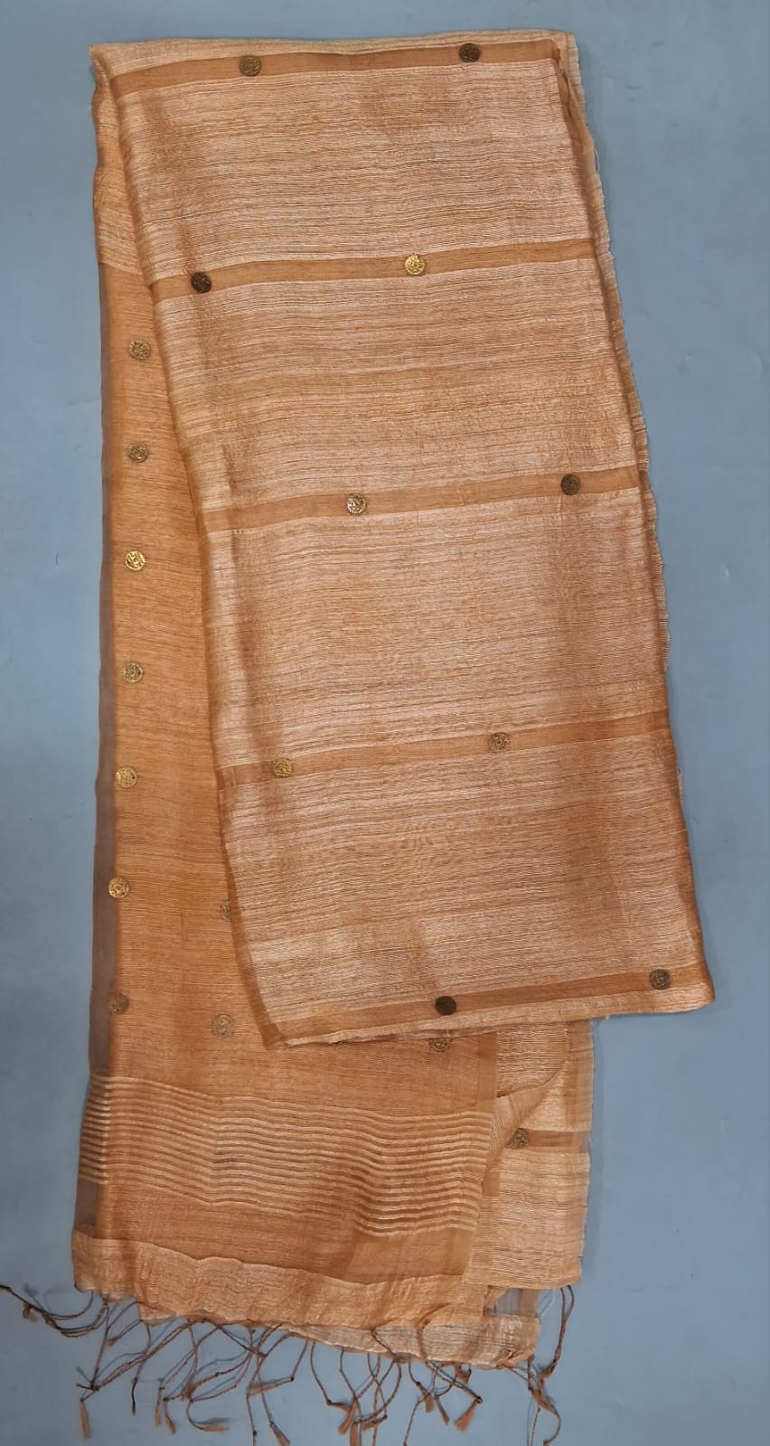 Beige Pure Matka Silk Saree