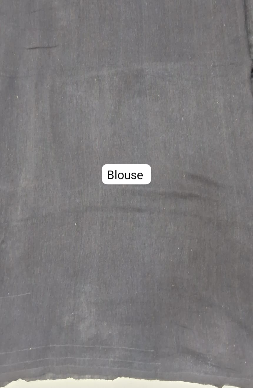 Black Plain Pure Matka Silk Saree Blouse