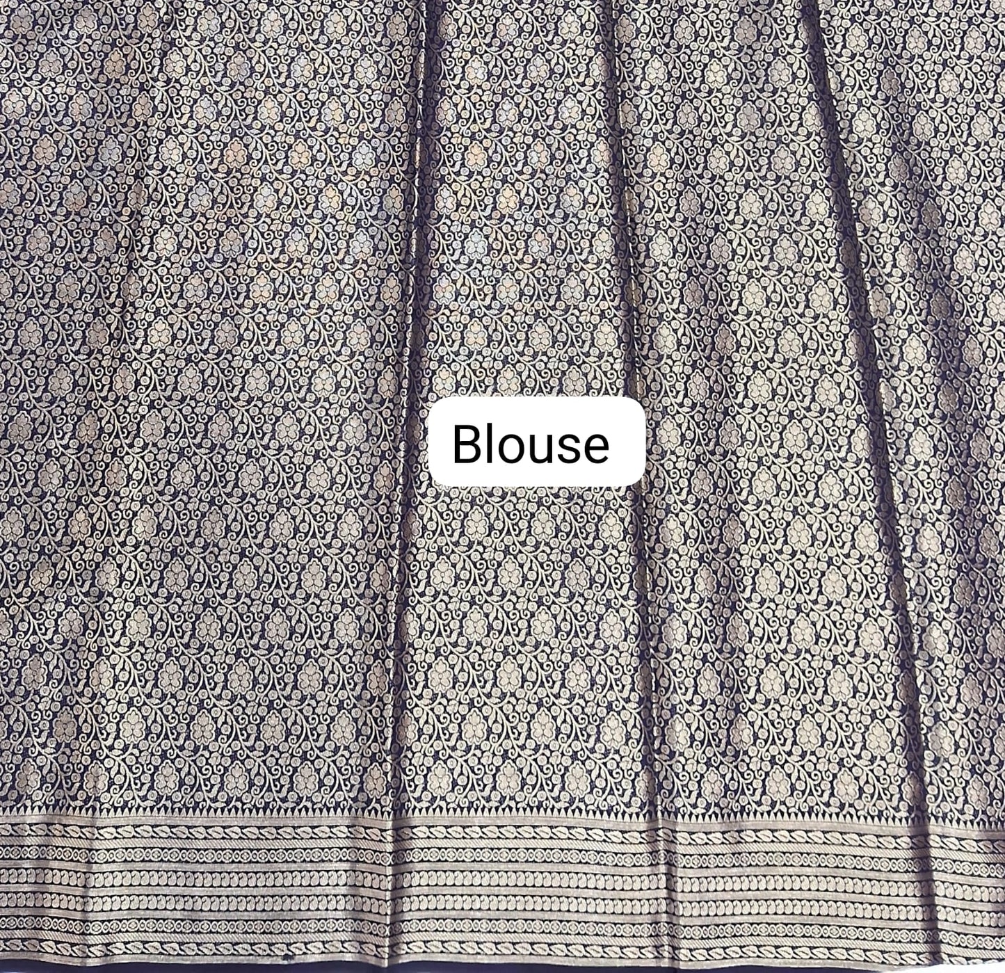 Rani Pink Mysore Crepe Silk Saree blouse