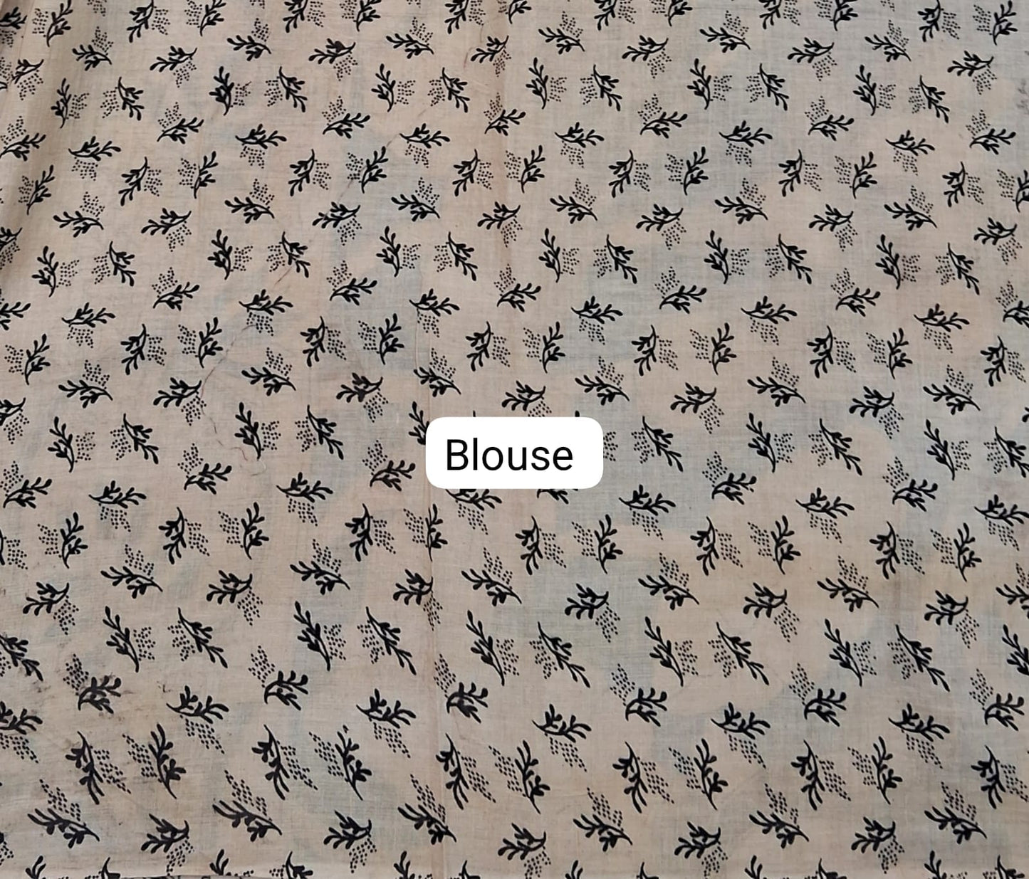 Black kalamkari Cotton Saree Blouse