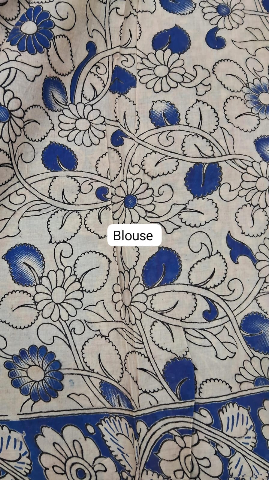 Maroon kalamkari Cotton Saree blouse