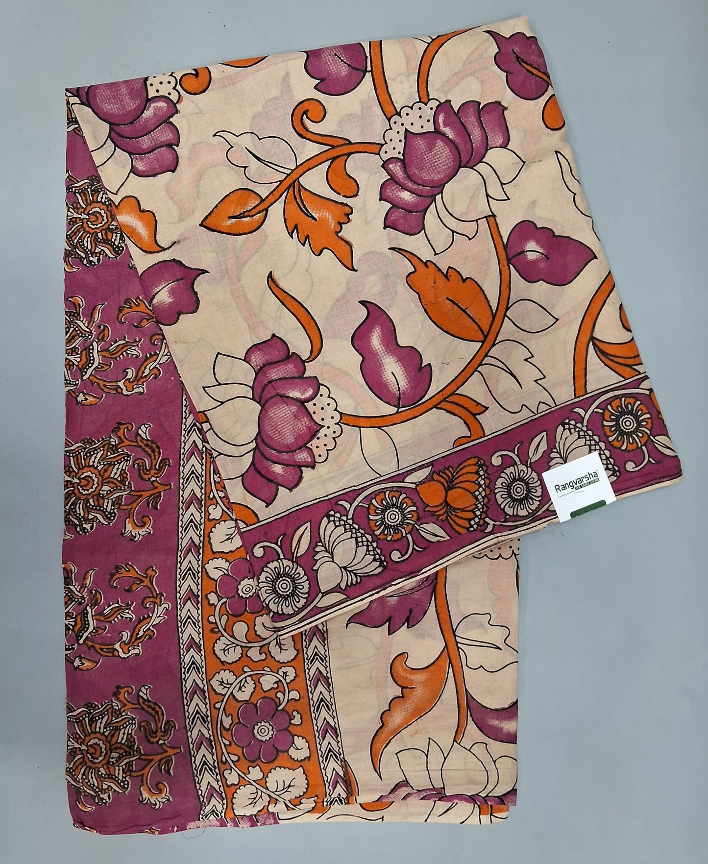 Cream Cotton Saree