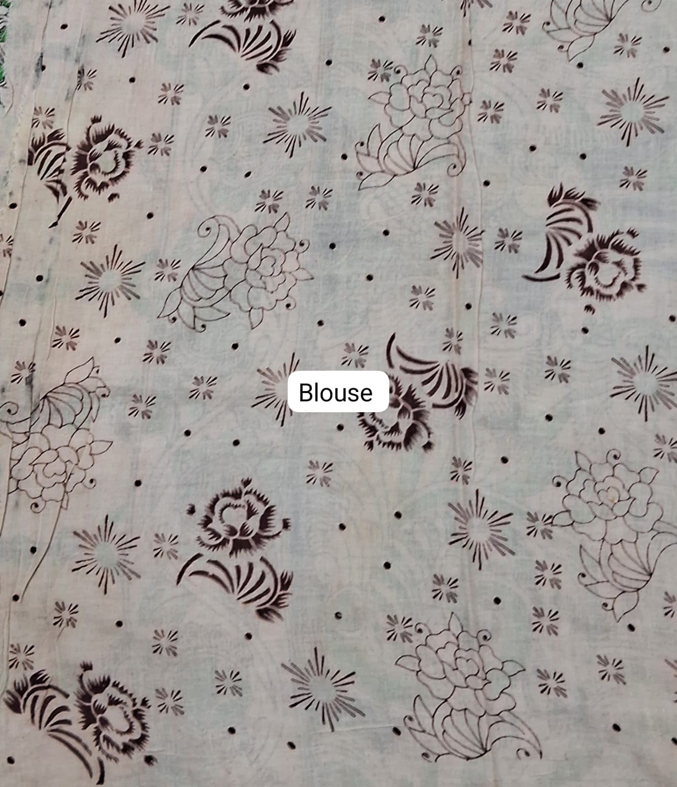 Cream Cotton Saree blouse