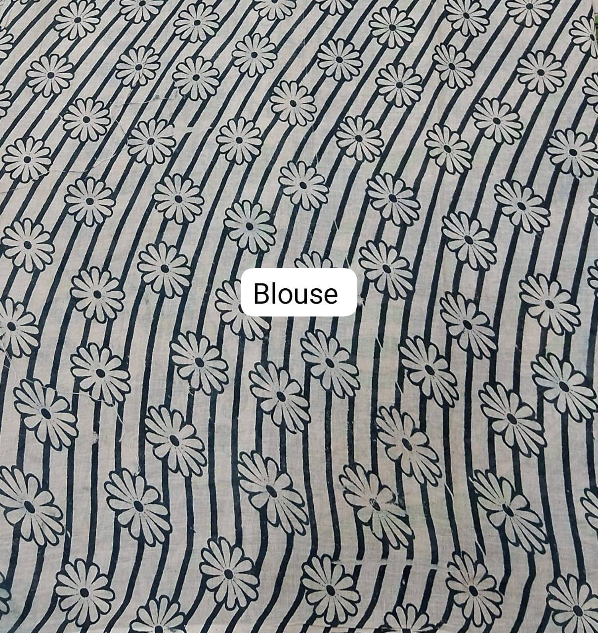 Cream Kalamkari Cotton Saree blouse