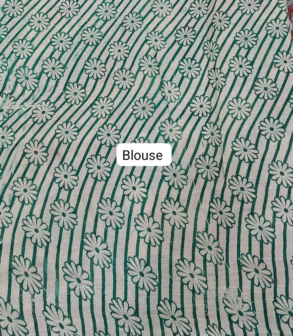 Brick Red Kalamkari Cotton Saree  blouse