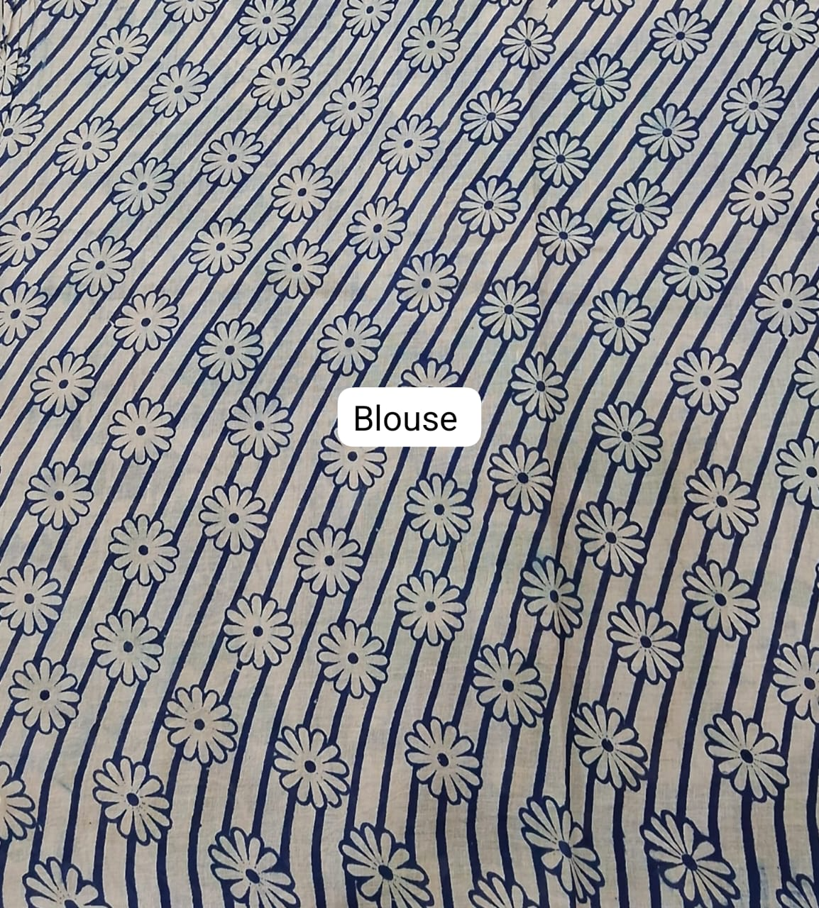 Cream Kalamkari Cotton Saree blouse