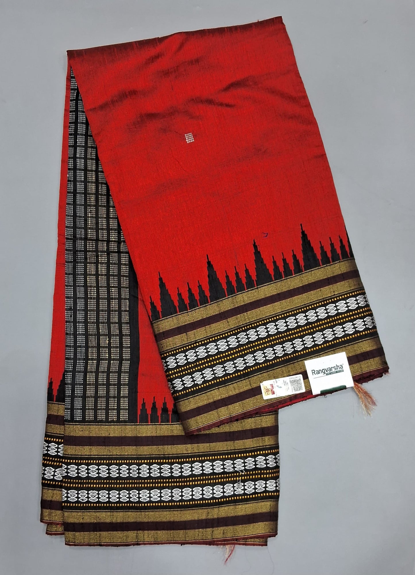 Candy Red Khadhi Pure Pattu Saree
