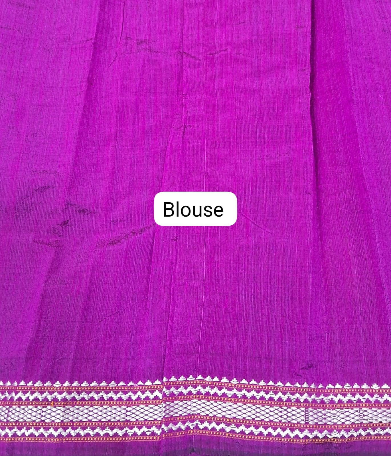 Blue Plain Khadhi Pure Pattu Saree blouse