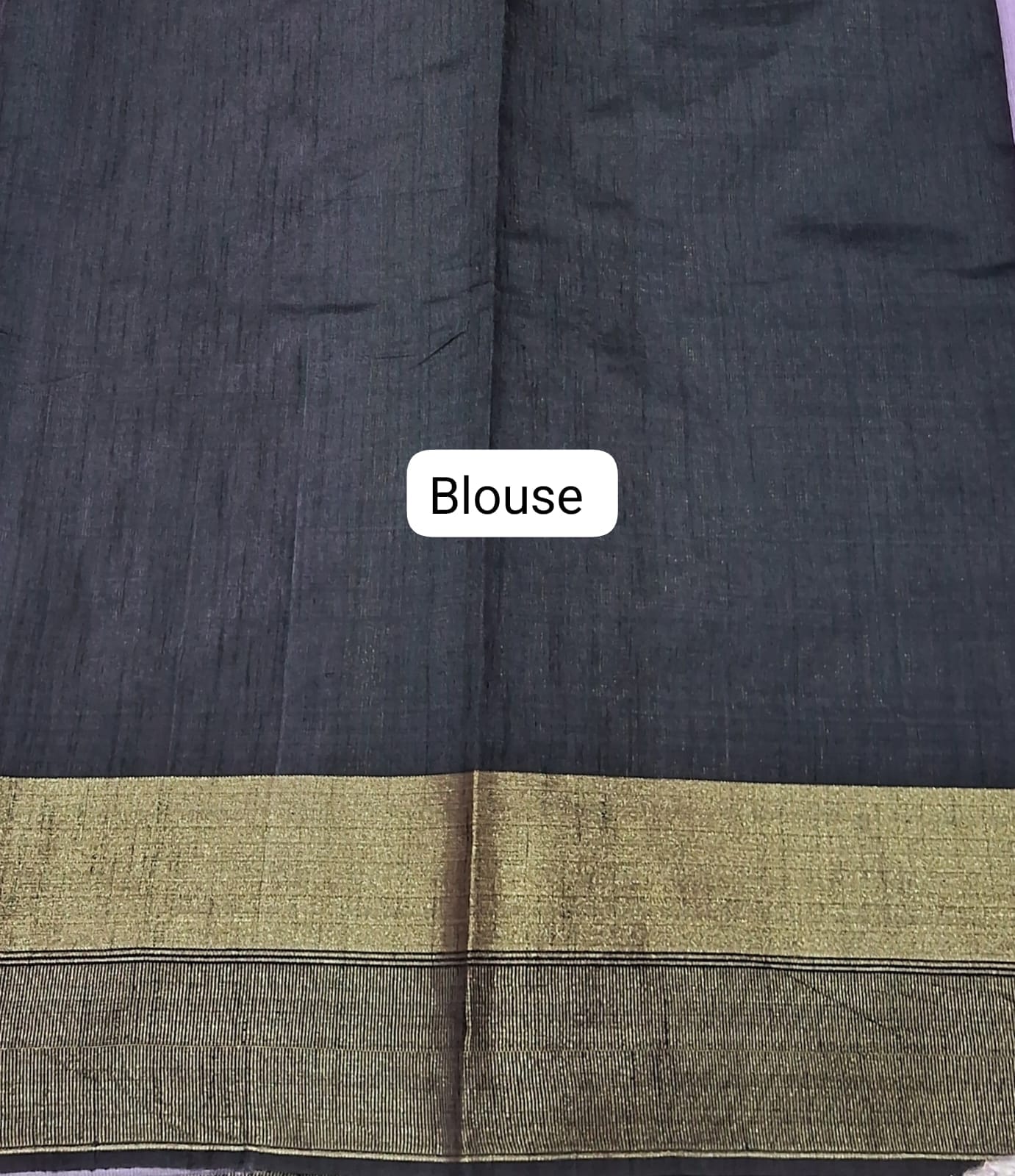 Lavender Plain Khadhi Pure Pattu Saree blouse