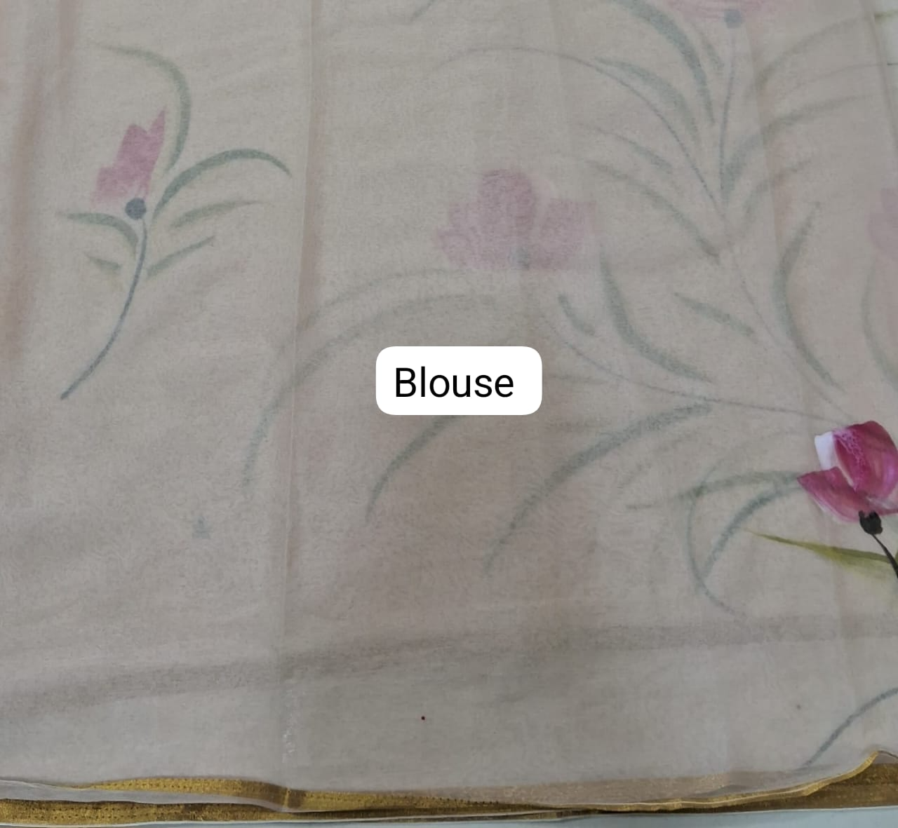 Peach Chiffon Saree Blouse