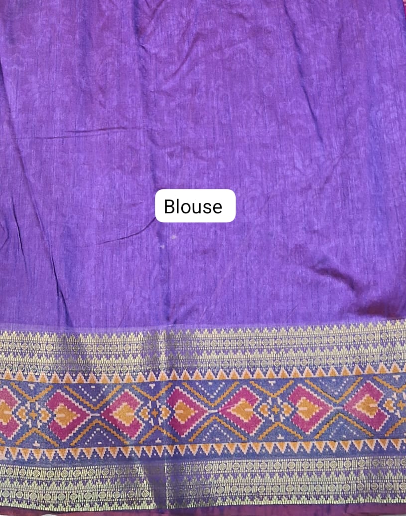 Pink Semi Silk Saree blouse
