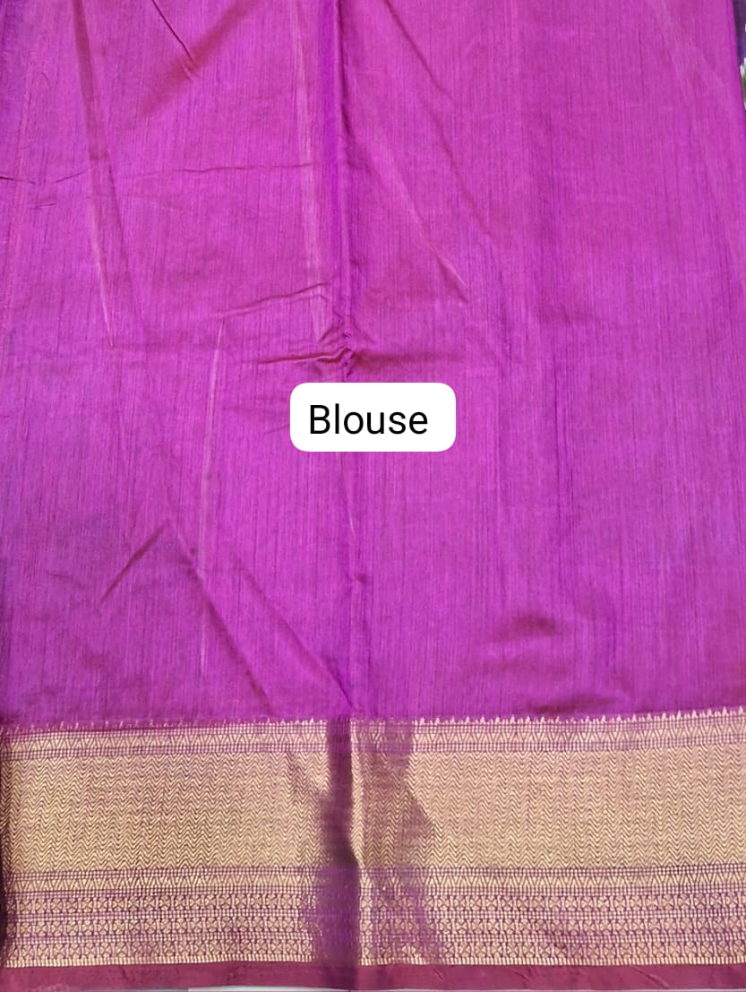 Purple Semi Silk Saree blouse