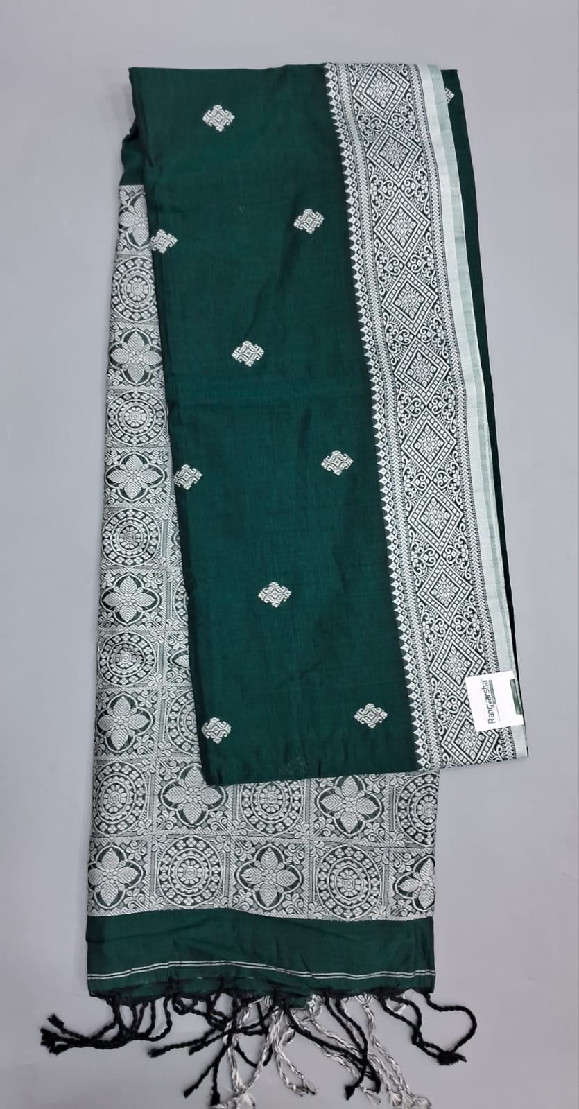 Bottle Green Khadhi Silk Saree