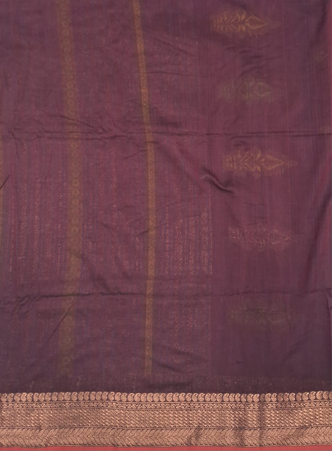 Wine Khadhi Silk Saree Blouse