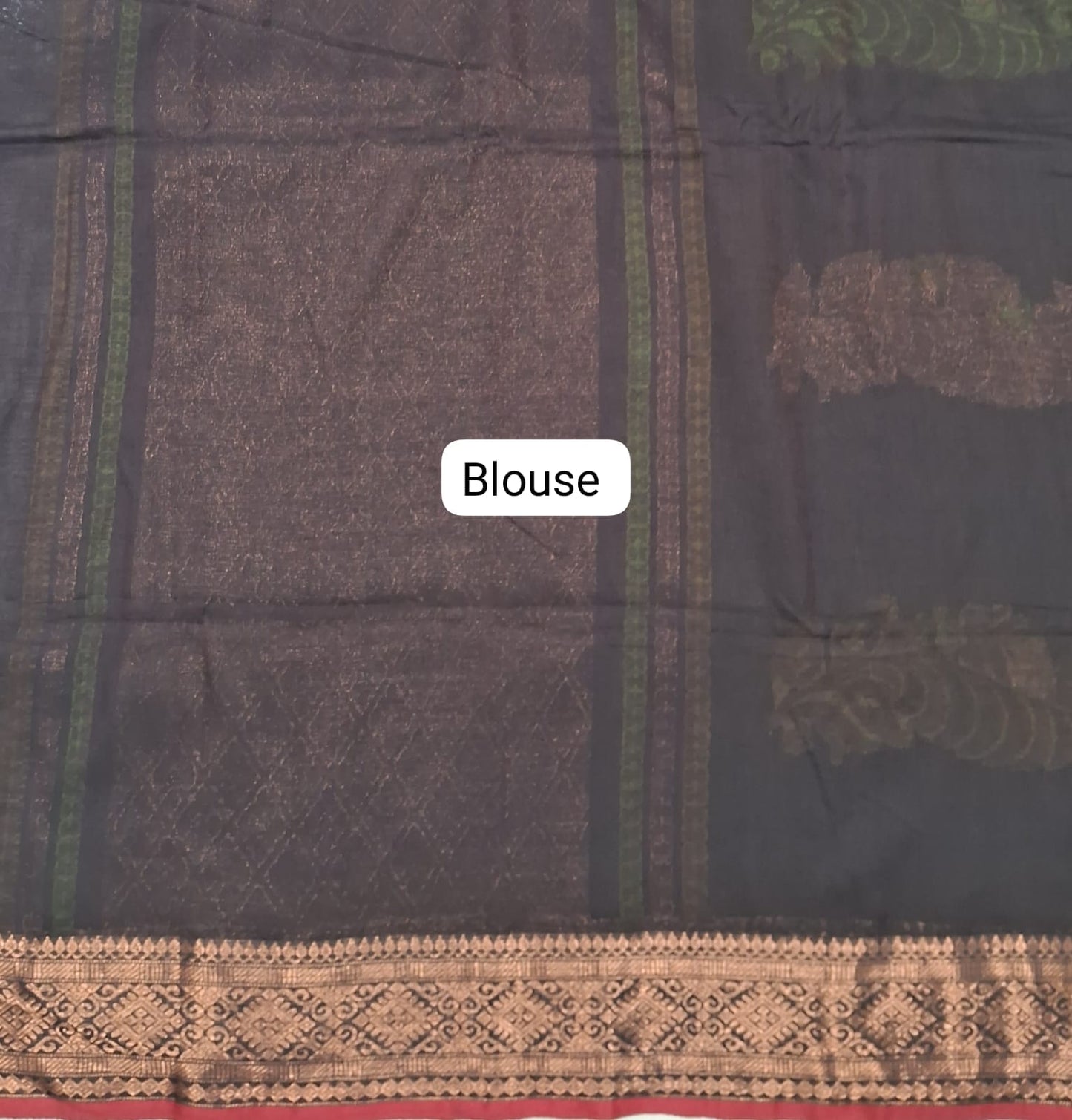 Black Khadhi Silk Saree Blouse