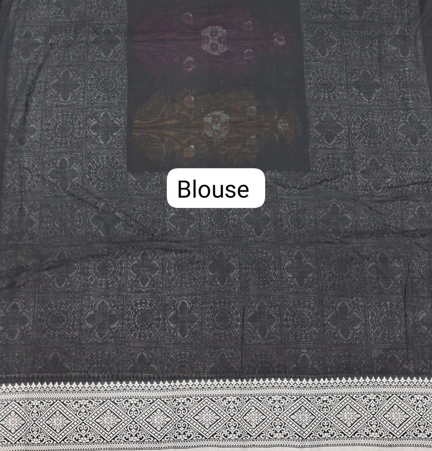 Black Khadhi Silk Saree Blouse
