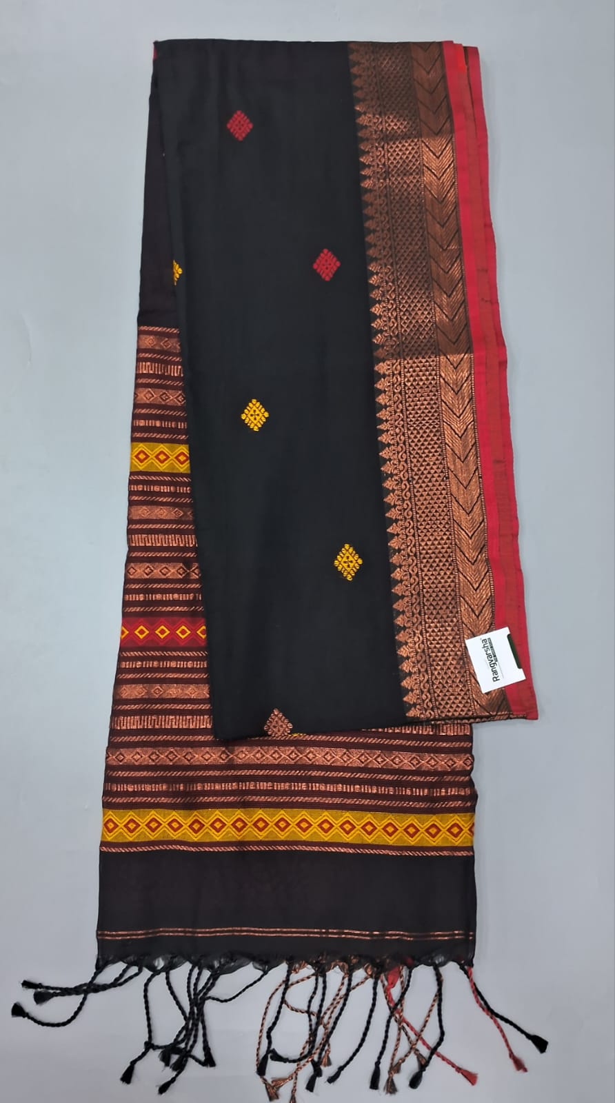 Black Khadhi Silk Saree