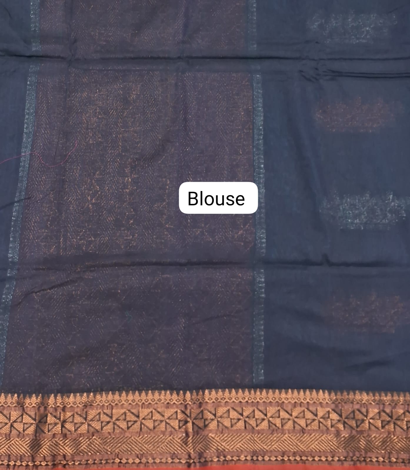 Royal Blue Khadhi Silk Saree Blouse