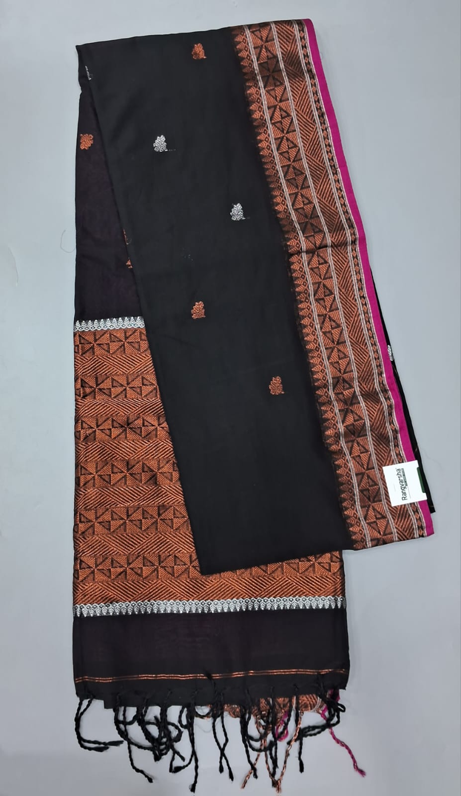 Black Khadhi Silk Saree