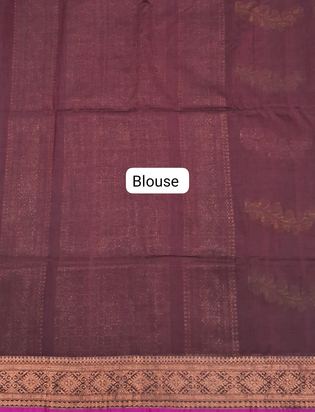 Coffee brown Khadhi Silk Saree Blouse