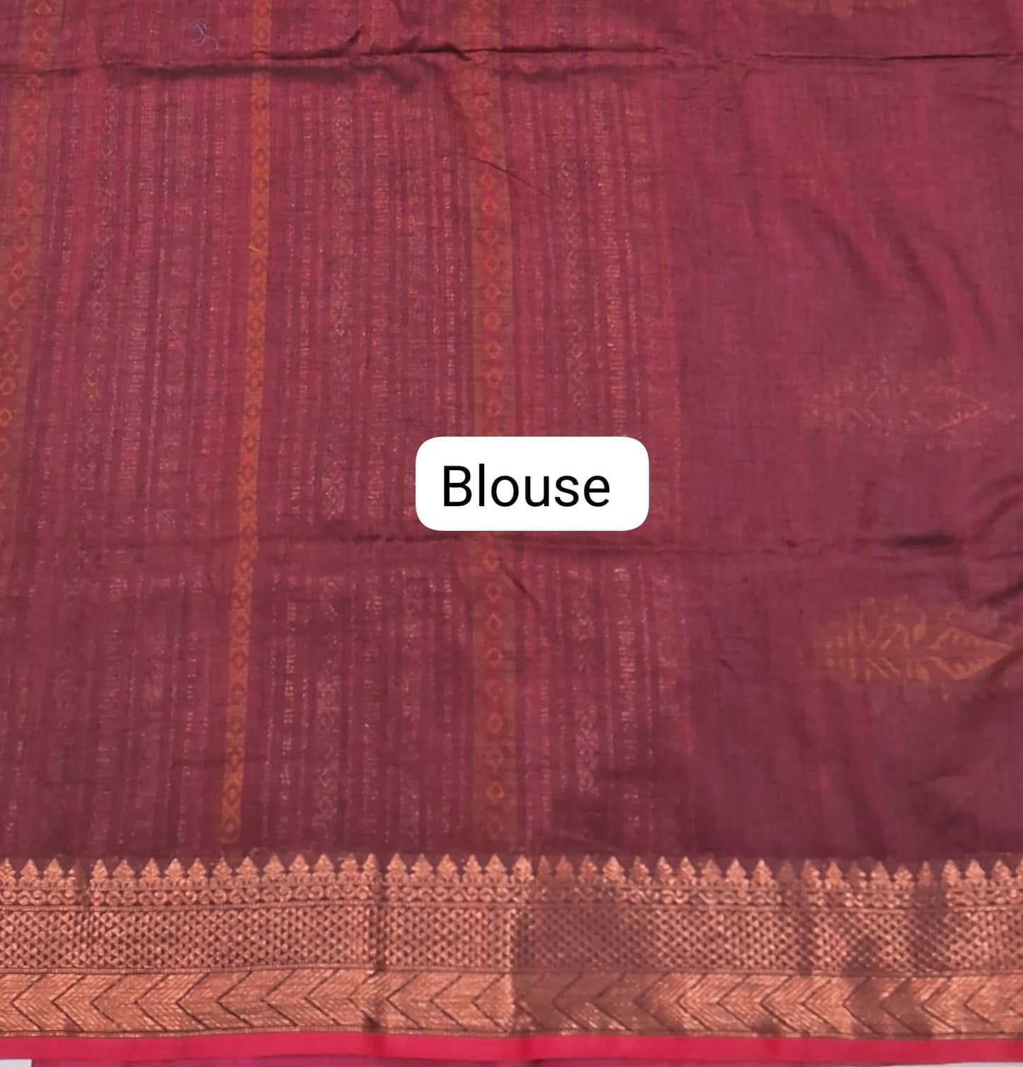 Royal Blue Khadhi Silk Saree Blouse