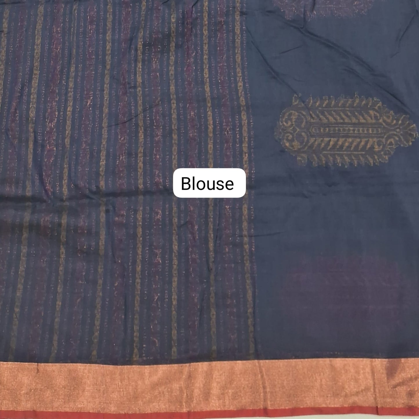 Black Khadhi Silk Saree Blouse