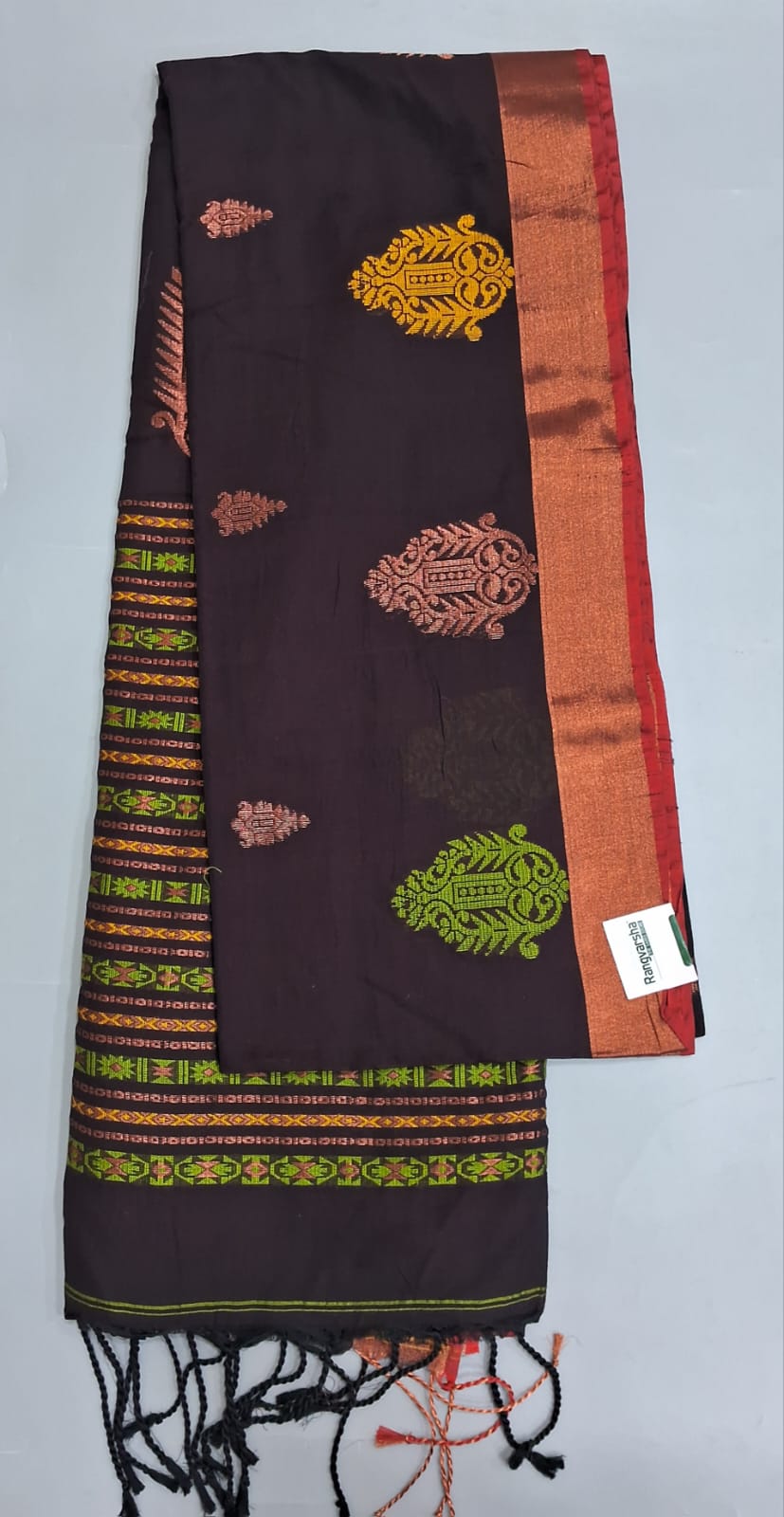 Black Khadhi Silk Saree