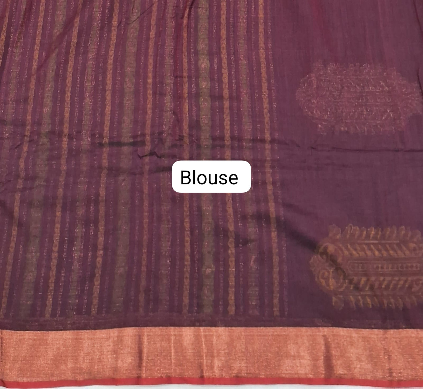 Coffee Brown Khadhi Silk Saree Blouse