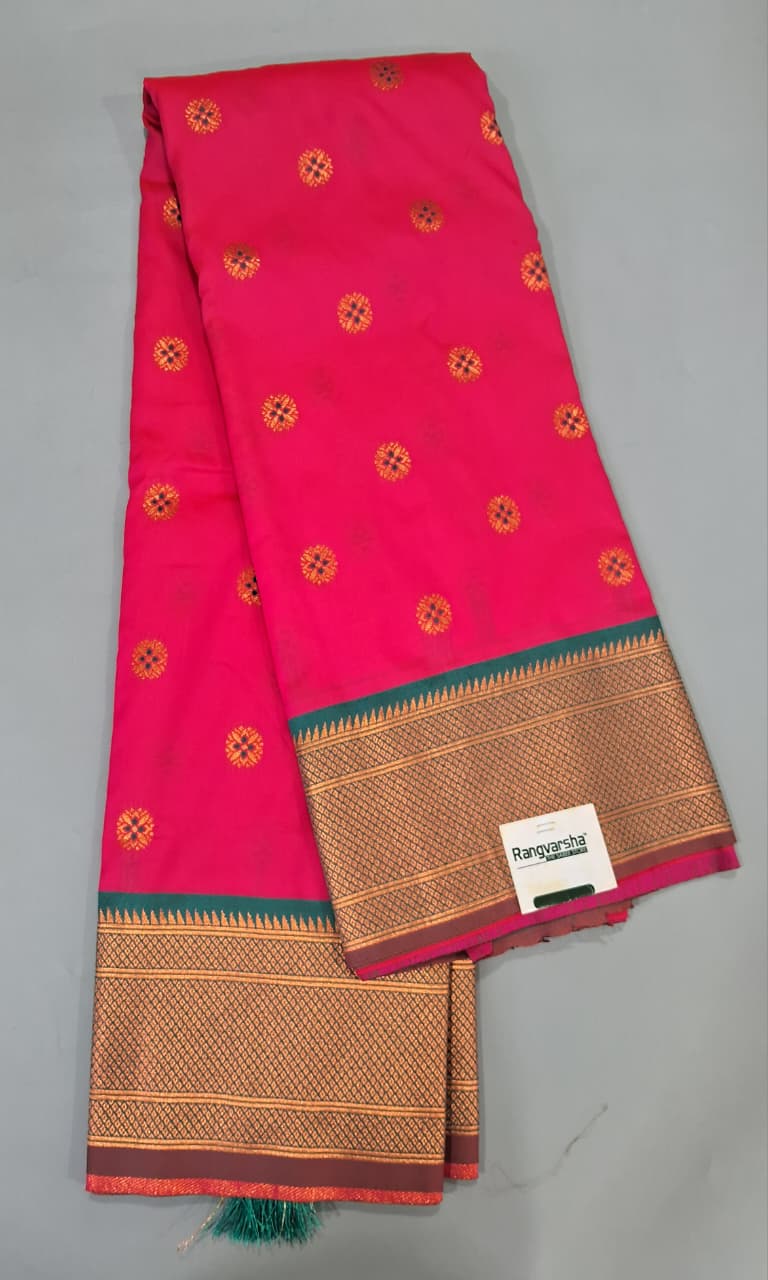 Dark Teal Blue Soft Silk Saree