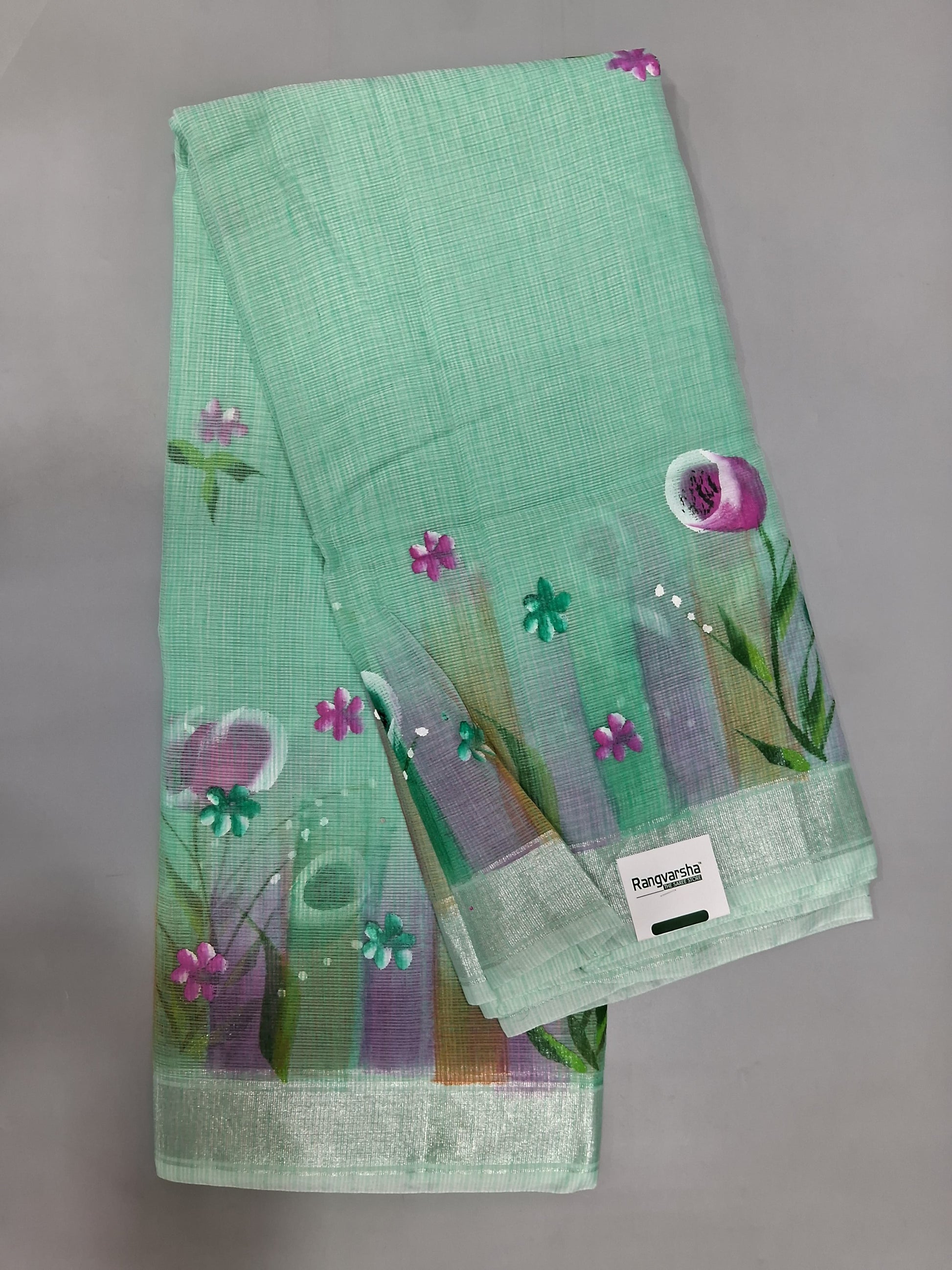 Mint Blue Silk Kota Saree