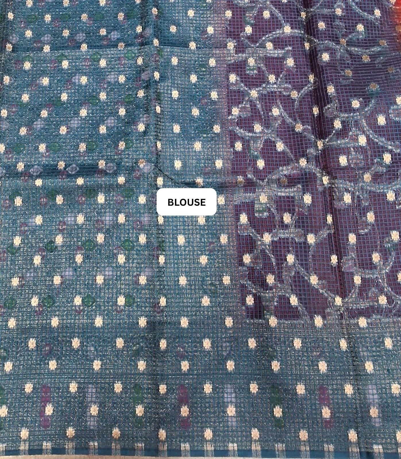 Classic Red Kota saree blouse