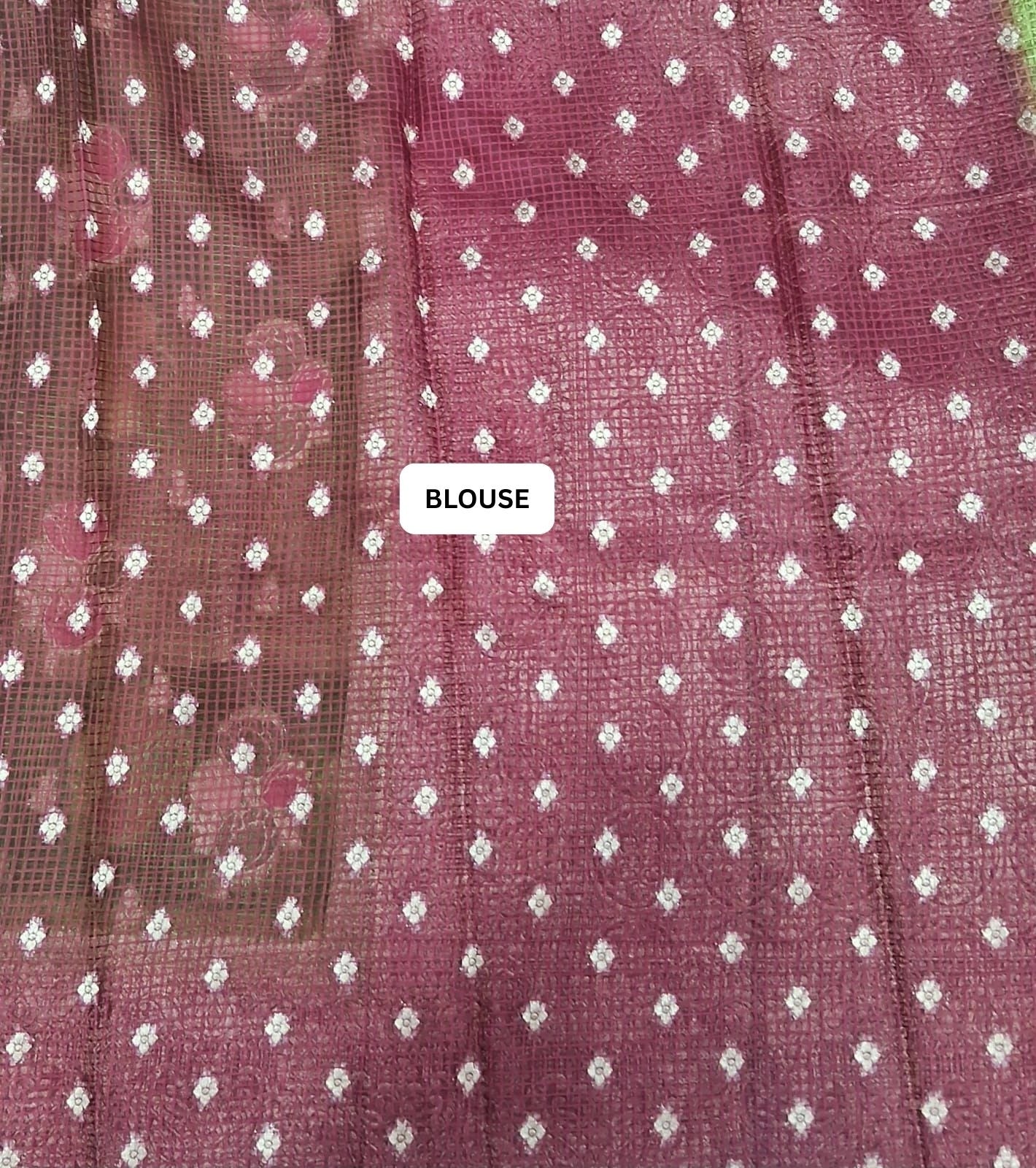 Graceful Green Kota saree blouse