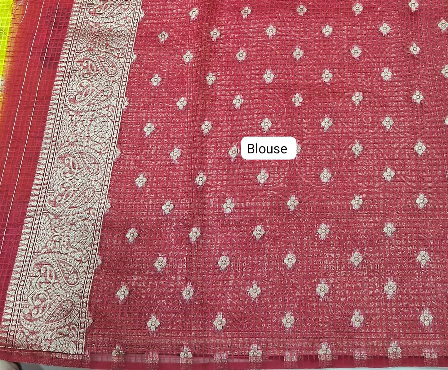 Yellow Kota Saree blouse