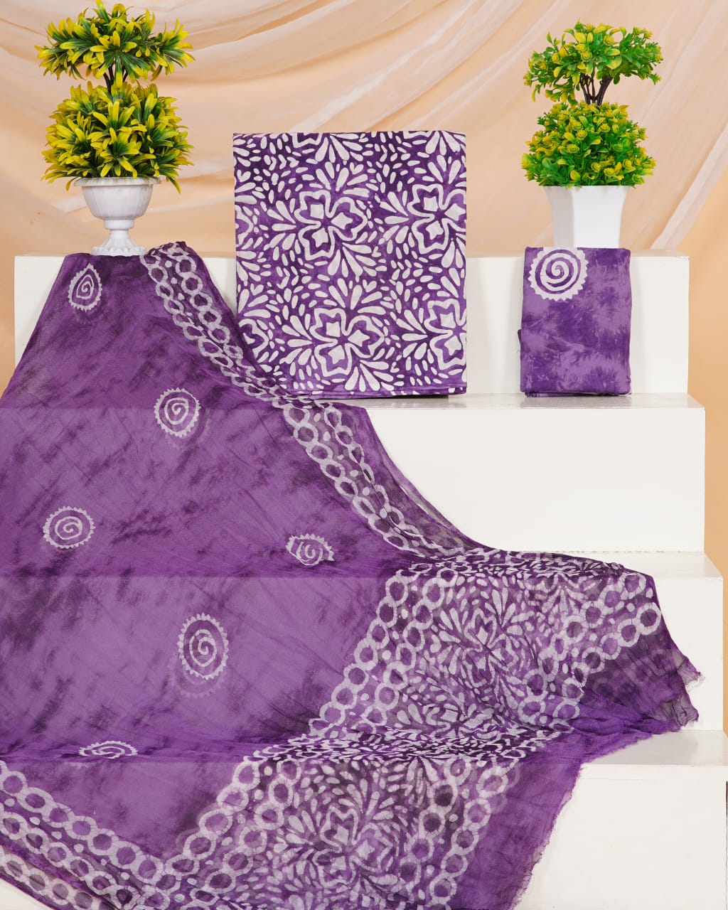 Purple with White flower printed cotton top