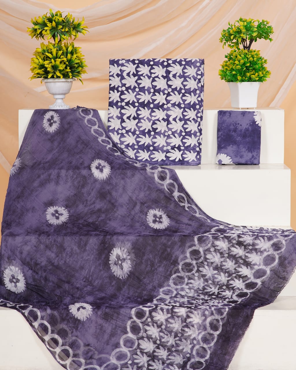 Light Lavender with White flower printed cotton top