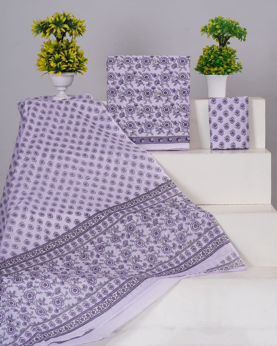 Light Lavender cotton dress material